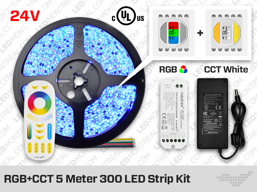 12V CCT Adjustable White LED Strip IP65