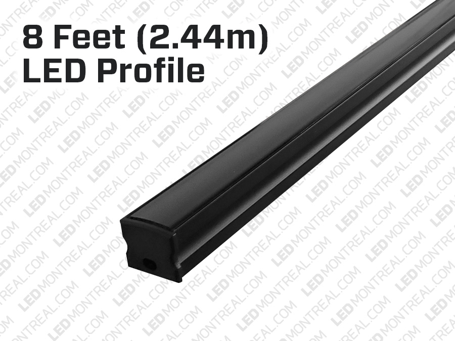 Profilé aluminium en U de 8 pieds pour ruban LED - LED Montreal
