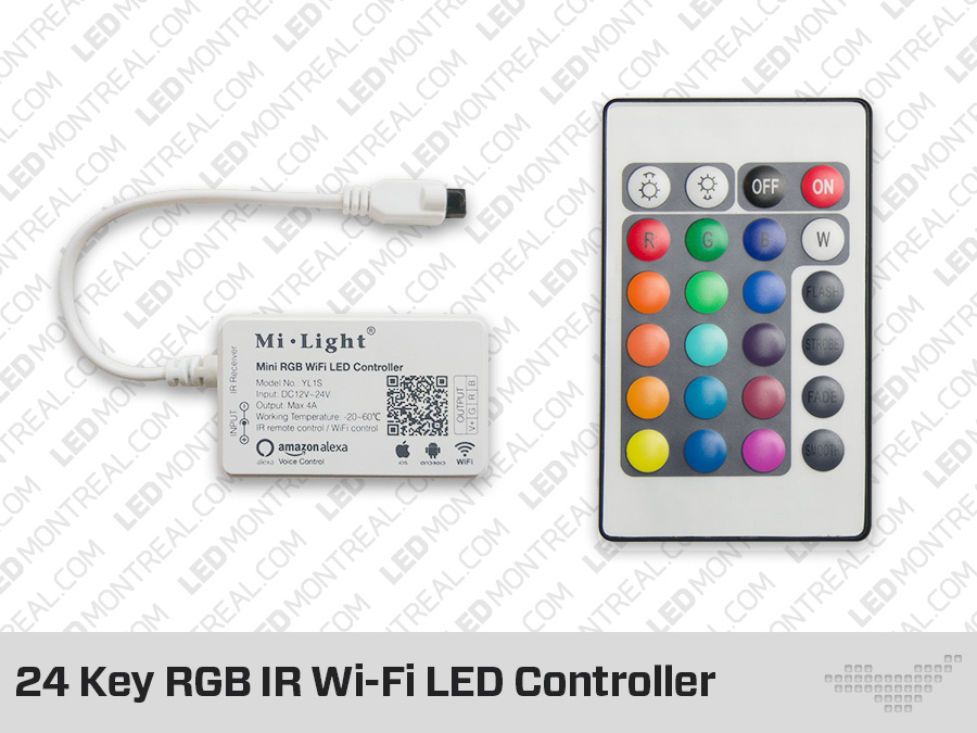 Controleur RGB pour ruban LED avec télécommande 24 touches
