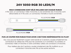 Ruban LED iP67 24V RGB 5050 Imperméable de Haute intensité à 30 LEDs/m - 5m (Ruban seul)