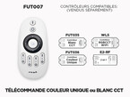 Télécommande RF 4 Zones pour Rubans LED Couleur Unique ou Blanc CCT Variable (FUT007)