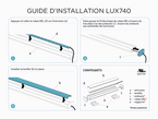 Profilé d’aluminium en U intérieur pour ruban LED - 8 pieds (LUX740)