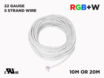 Fil RGBW Calibre 22 pour Rubans LED (10 ou 20 mètres)