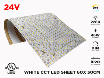 Warm White to Cool White Adjustable LED Sheet 60x30cm (46W per Sheet)