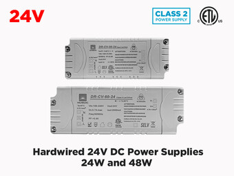Transfo 24V DC à branchement direct pour LED 1A (24W) ou 2A (48W), Transformer Wattage: 24 Watts