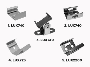 Pairs of Clips and Swivel Brackets for LED Aluminium Profile