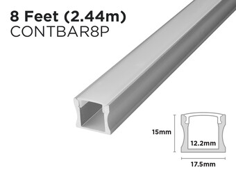 Continuous Lighting Aluminum Profile 8 feet (2.44m)