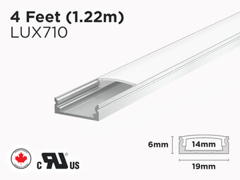 4 feet interior aluminum U shape profile for LED Strip (LUX710)