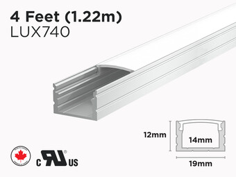 4 feet interior and exterior aluminum U shape profile for LED Strip (LUX740)