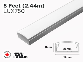 8 feet long, 1.1 inch wide Aluminum Profile for LED Strip (LUX750)