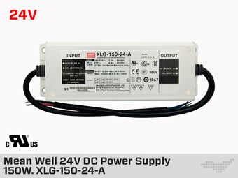 Mean Well Outdoor 24V DC Power Supply 150W 6.25A (XLG-150-24-A)