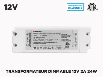 Transfo Dimmable Universel 12V 24W (Classe 2)