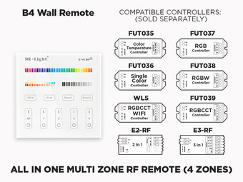 4 Zone RF Wall Remote for all types of LED Strips  (B4)