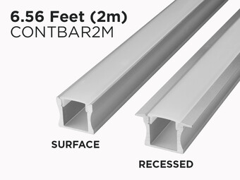 Profilé d'Aluminium à éclairage LED Continu 2m