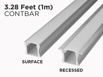 Profilé d'Aluminium à éclairage LED Continu 1m