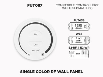 1 Zone RF Wall Remote for Single Color LED Strip (FUT087)