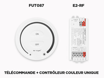 Kit Télécommande murale et contrôleur RF Couleur Unique 1 Zone