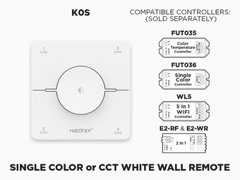 4 Zone RF Rotating Wall Panel Remote for Single Color and CCT Adjustable (K0S)