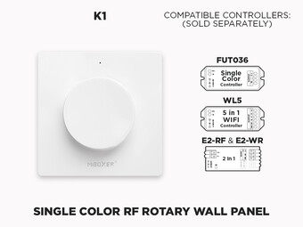 1 Zone RF Rotating Wall Remote for Single Color LED Strip (K1)