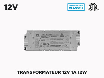 Transfo 12V DC à branchement direct pour LED (12W, 24W,36W, 48W ou 60W)