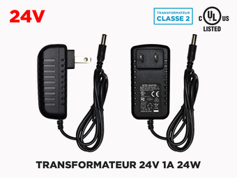 Transfo 24V 1A (24W) pour Rubans LED