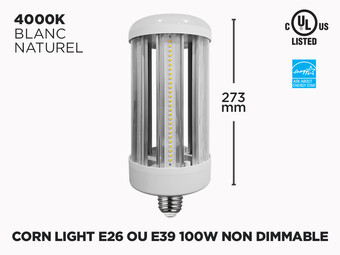 Ampoule LED Corn Light E26 100W - Non Dimmable