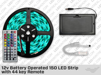 12v Battery Operated 150 LED Strip with 24 key Remote