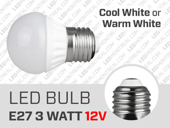 3W E27 Cool or Warm White LED Light Bulb