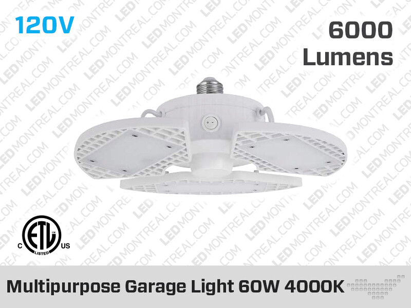 Luminaire Multifonctionnel pour Garage - 50 000 Lumens - 60W - 4000K (Blanc Naturel)