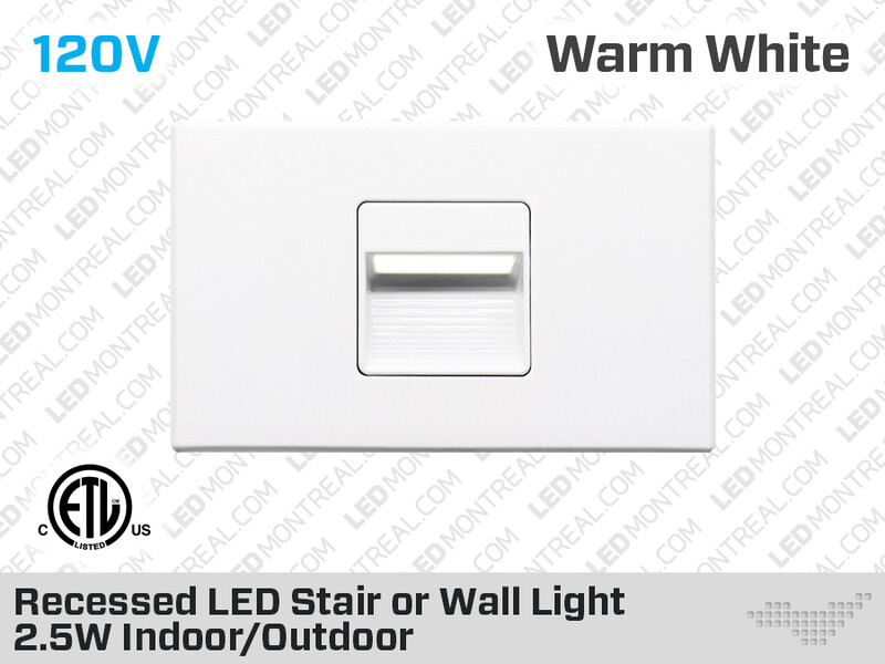 Recessed LED Stair or Wall Light 3W Indoor/Outdoor (STRL3MTWH)