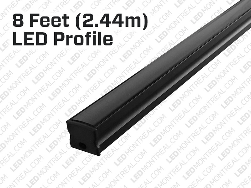 Profilé d'Aluminium à éclairage LED Continu 8 Pieds (2.44m)