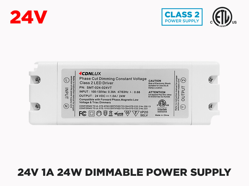 24V Universal Dimmable LED Driver - 24W (Class 2)