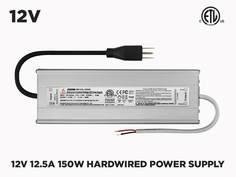 12V DC iP67 Indoor/Outdoor LED Driver 150W