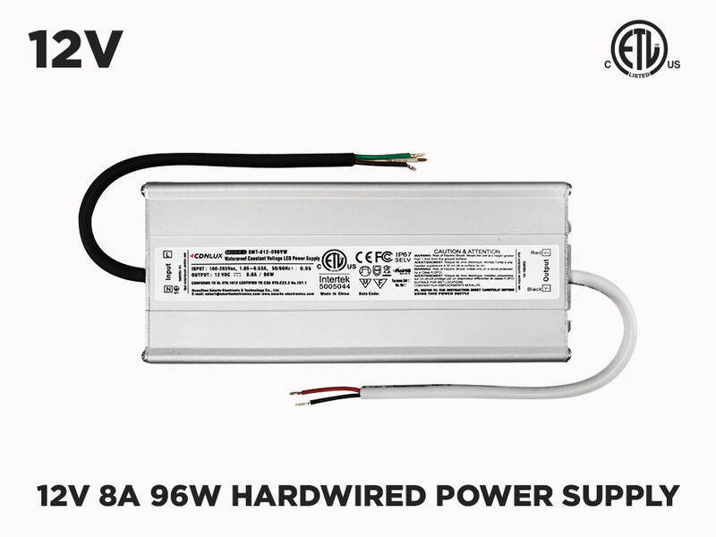 12V DC iP67 Indoor / Outdoor LED Driver 96W (8A)