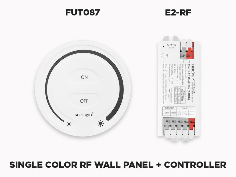 1 Zone RF Wall Remote and Controller Kit for Single Color LED Strip