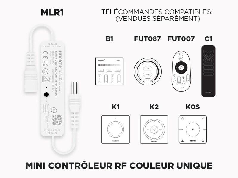 Mini Contrôleur Rf Couleur Unique (MLR1)