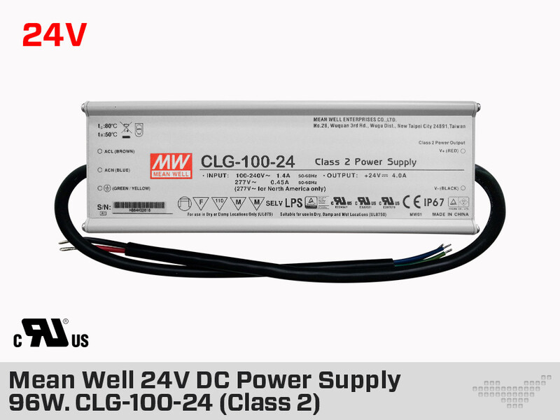 Transfo Extérieur Mean Well 24V DC 96W 4A Classe 2 (CLG-100-24)