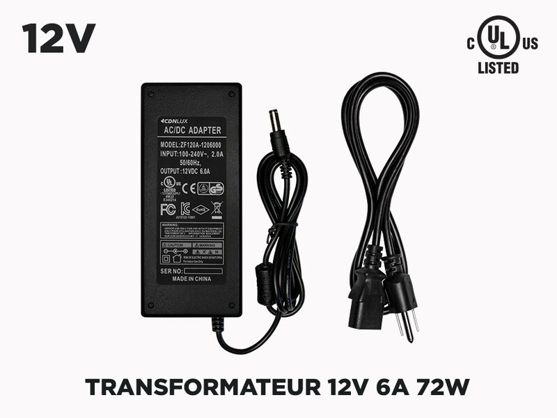 Transfo 12V 6A (72W) pour Rubans LED