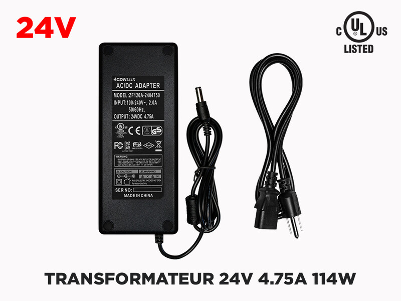 Transfo 24V 4.75A (114W) pour Rubans LED